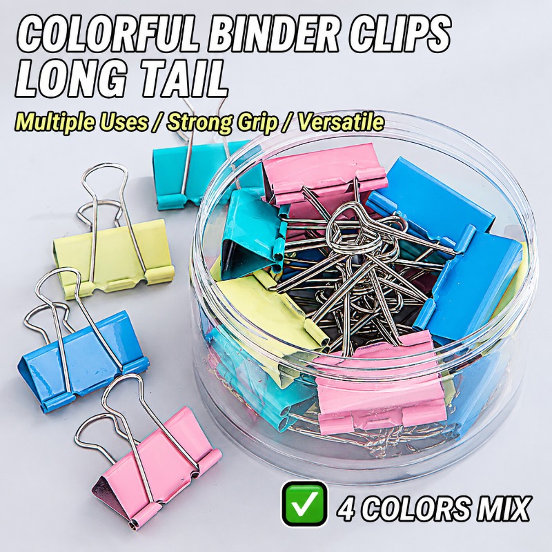 40PCS/Set Long Colorful Metal  - Supply Of Office Stationery ulasan dan harga