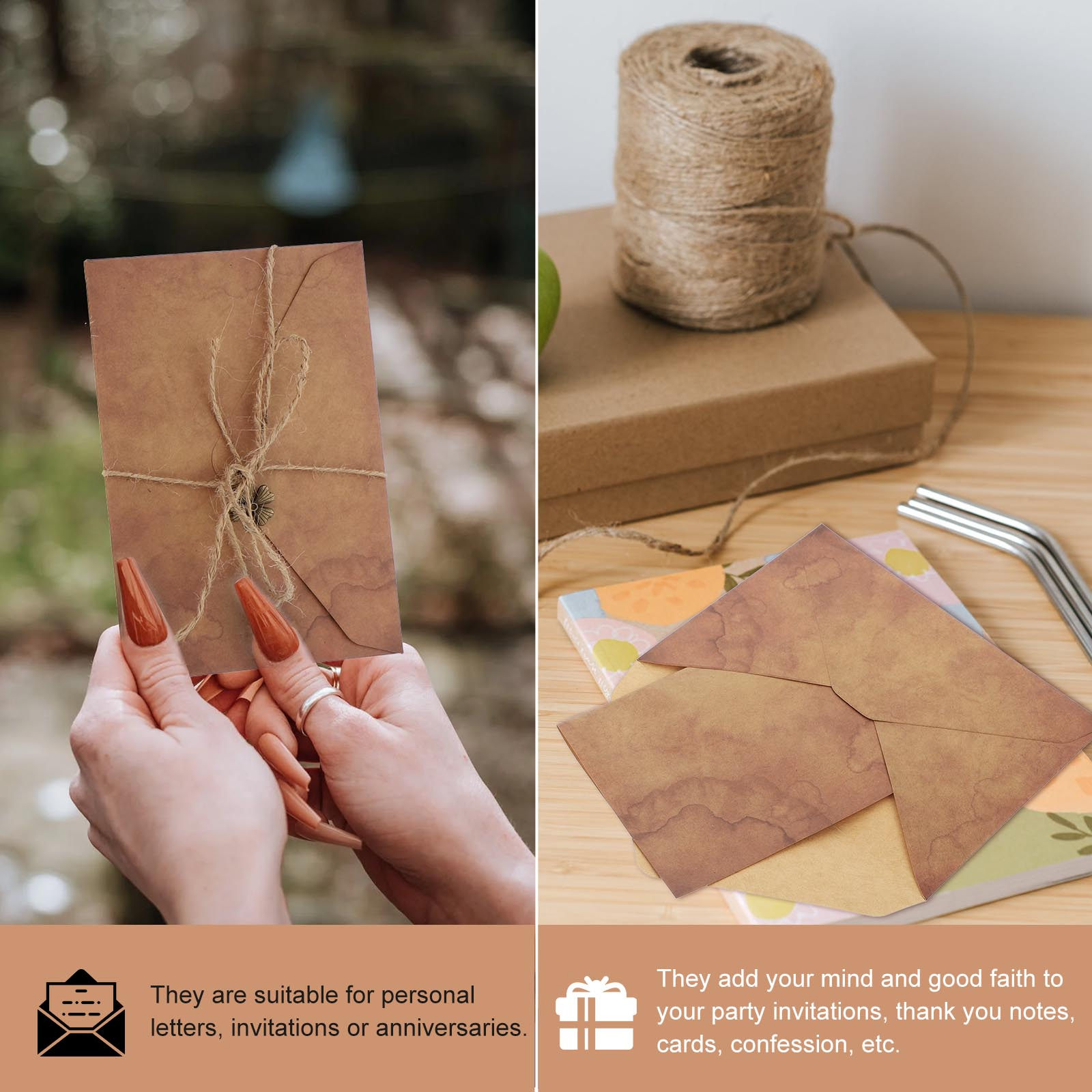 Vintage Writing Paper Envelope - Letter Envelope Kraft ulasan dan harga