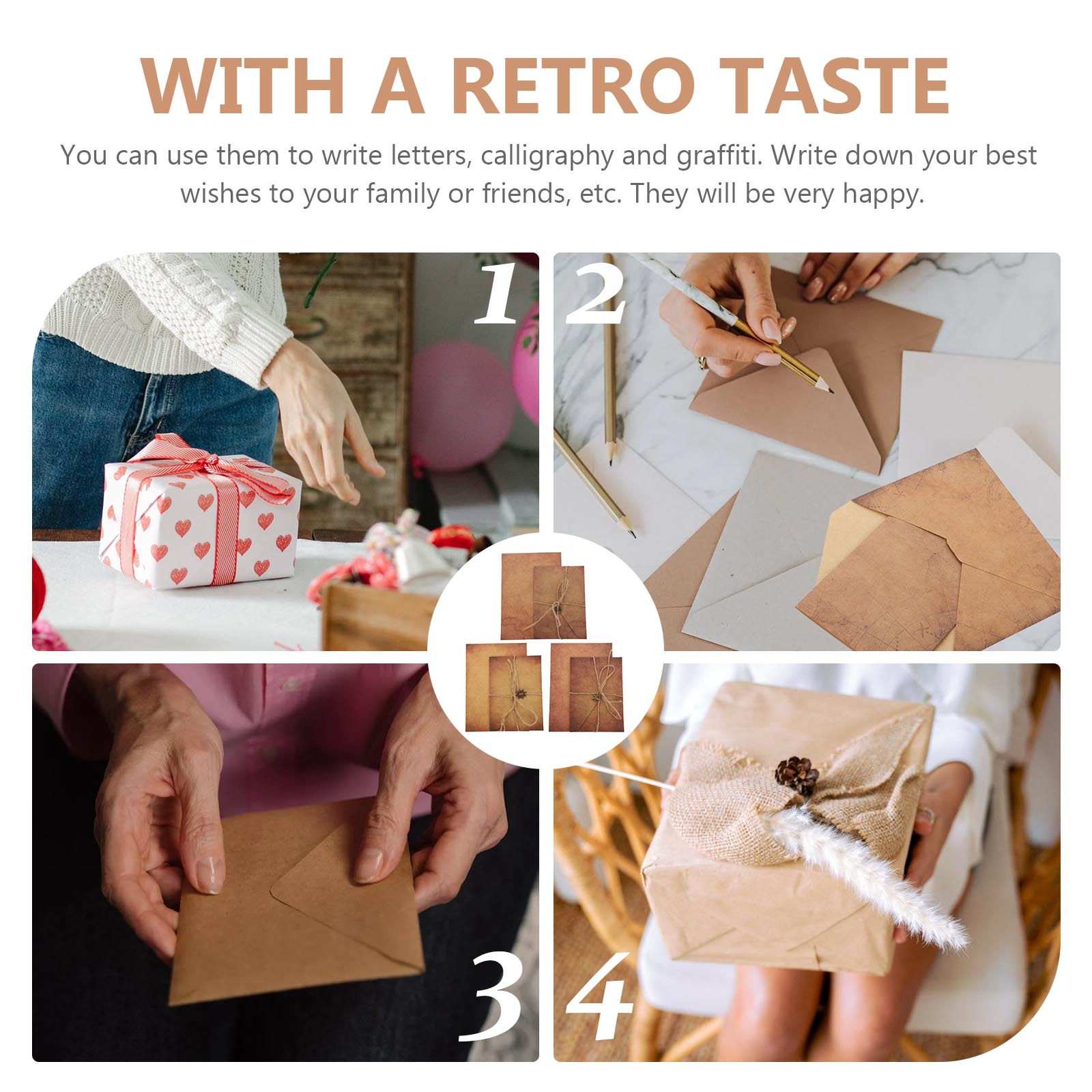 Vintage Writing Paper Envelope - Letter Envelope Kraft ulasan dan harga