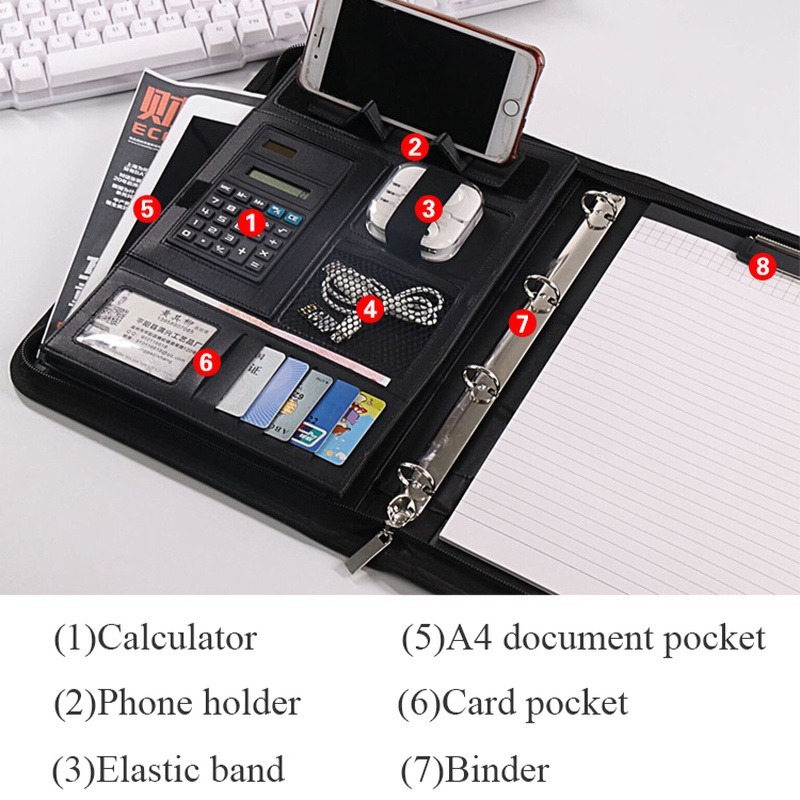 1Pc A4 PU Leather Zipper File  - Portfolio Folder Zip ulasan dan harga