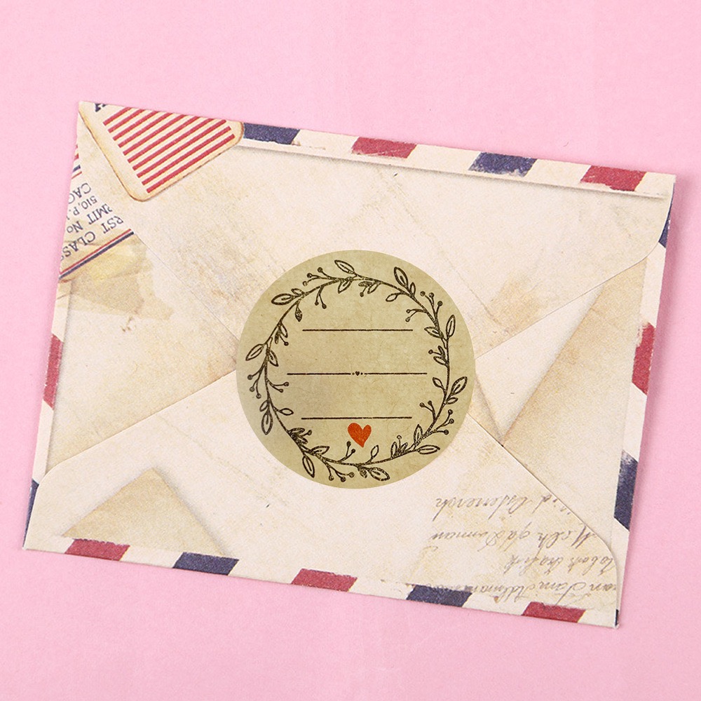 500 PCs/roll 1 inch kraft pape - Letter Envelope Kraft ulasan dan harga